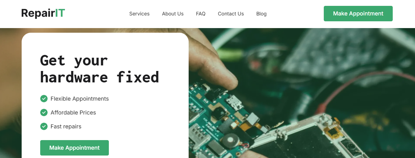 Repair Business Website preview